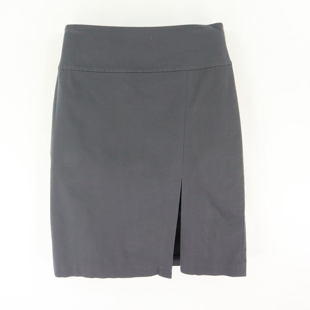 Banana Republic Skirt Straight Knee Length Womens Size 8 Gray Cotton NYLON Blend